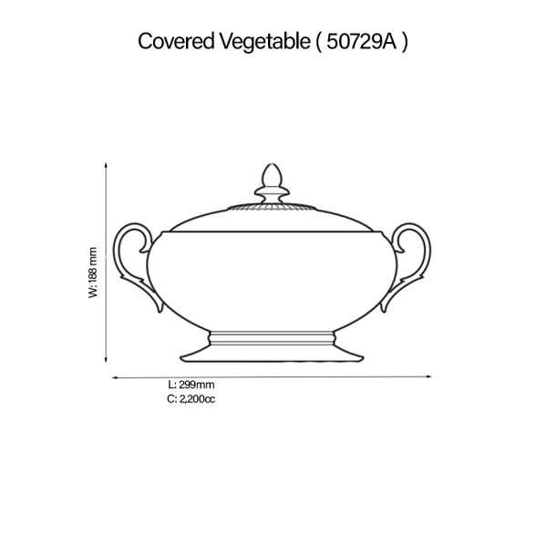 Islay Platinum Casserole - Noritake 