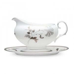 Islay Platinum Gravy Body with saucer - Noritake 