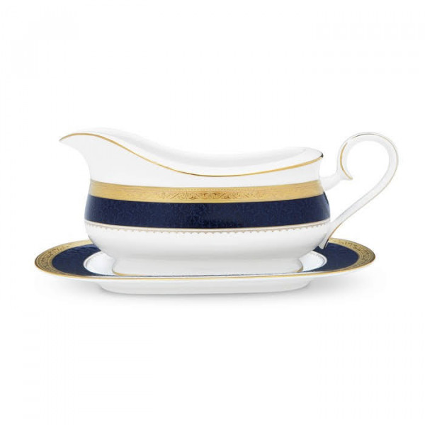 Odessa Cobalt Gold Gravy Body with saucer - Noritake 