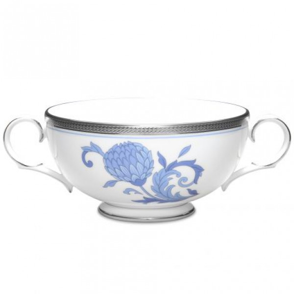 Sonnet In Blue Soup Cup With Handle - Noritake 