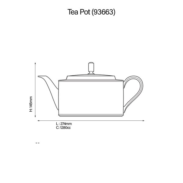 Trefolio Gold Tea Pot - Noritake - 4945/93663