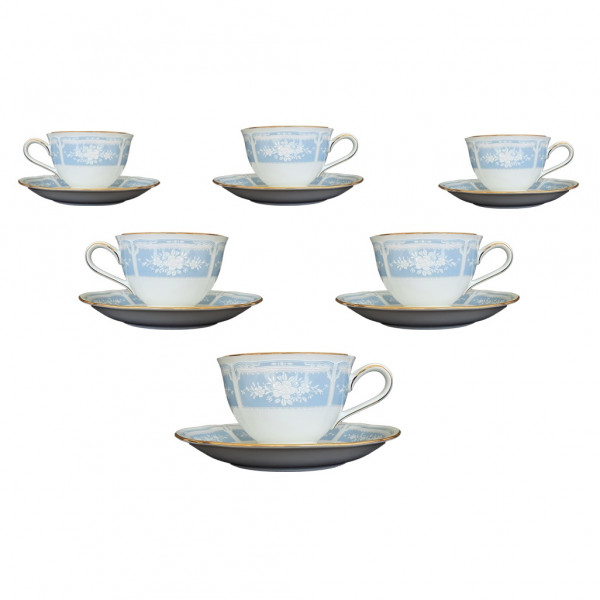 Lace Wood Gold Blue Tea Set - 1507/4 - Noritake